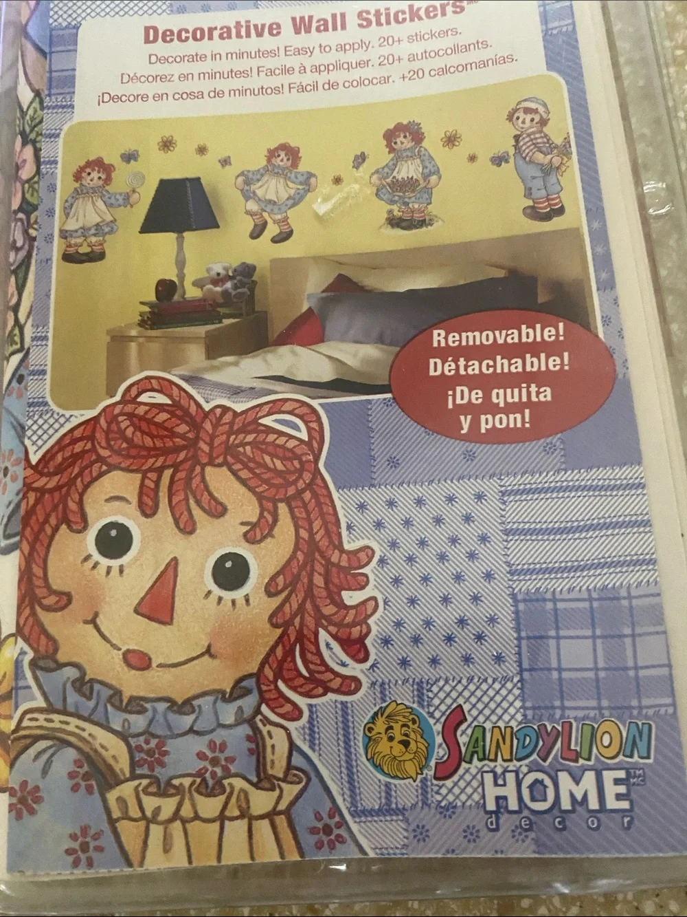 Classic Raggedy Ann & Andy Removable Decorative Wall Stickers - Red/Blue